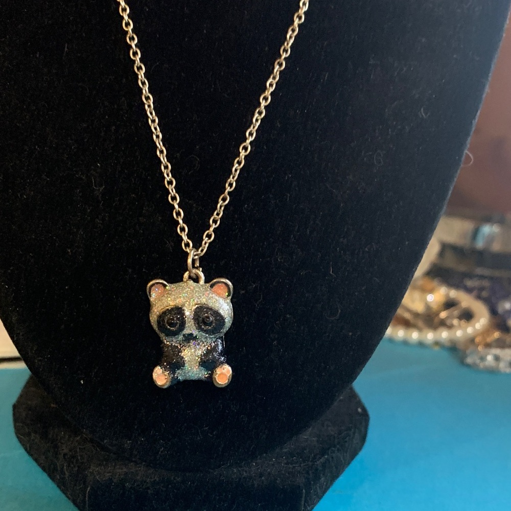 Sparkly Panda Pendant Necklace